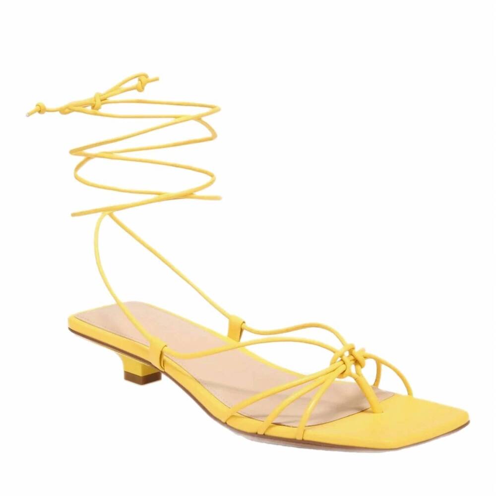 NEW VERONICA BEARD women's tie foley heels in pineapple